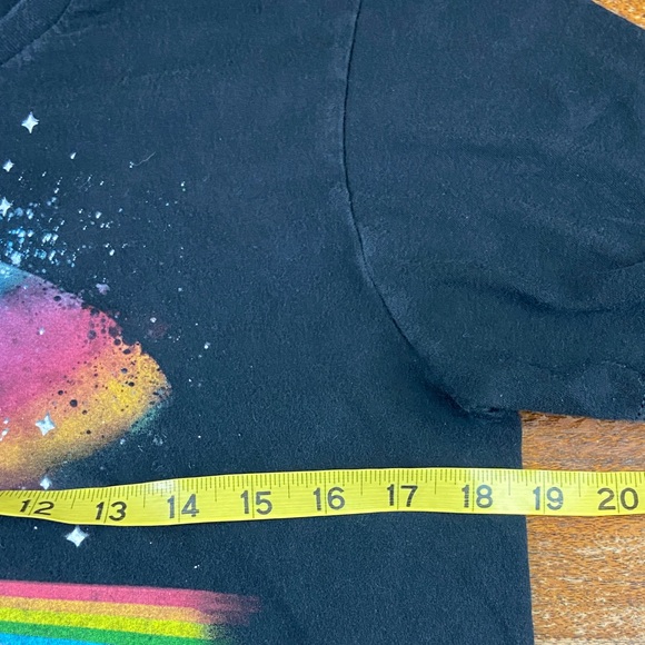 Pink Floyd Black cropped Tee T shirt prism the dark side of the moon Medium - Picture 8 of 9